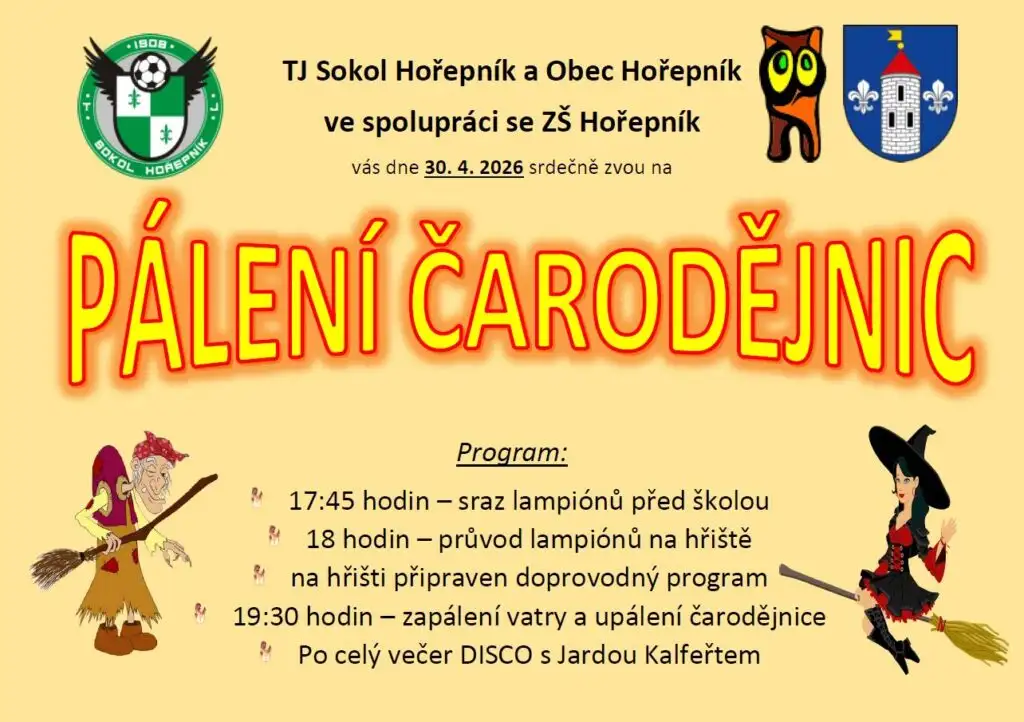 Pálení čarodějnic 2026